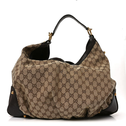 Gucci Monogram Large Jockey Hobo Dark Brown 1 of 11