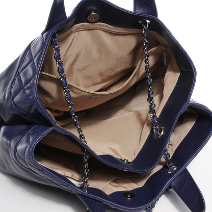 Chanel Lambskin Large Trianon Tote Blue 5 of 7