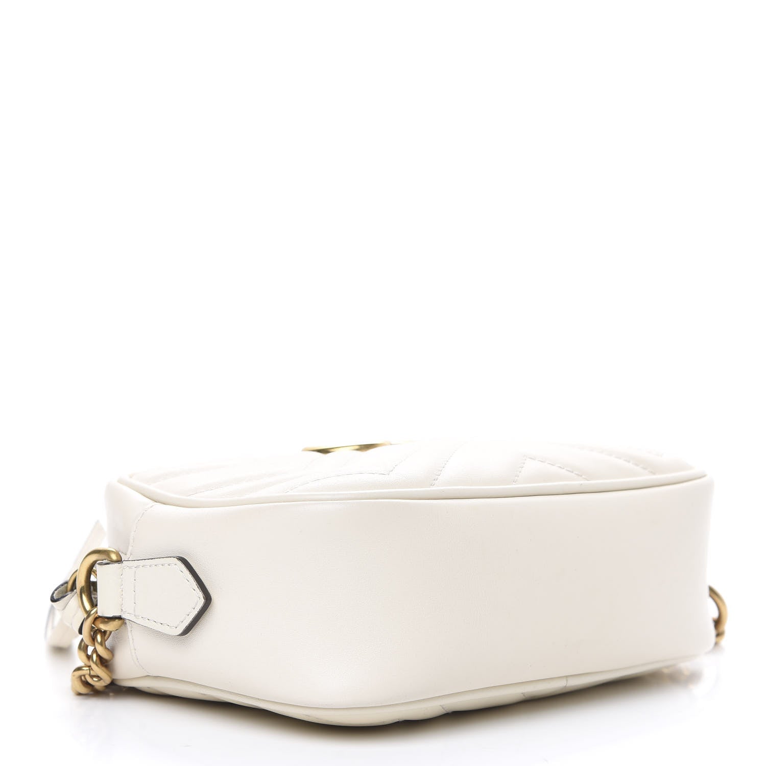 Gucci Calfskin Matelasse Mini GG Marmont Chain Shoulder Bag White 4 of 16