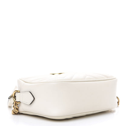Gucci Calfskin Matelasse Mini GG Marmont Chain Shoulder Bag White 4 of 16