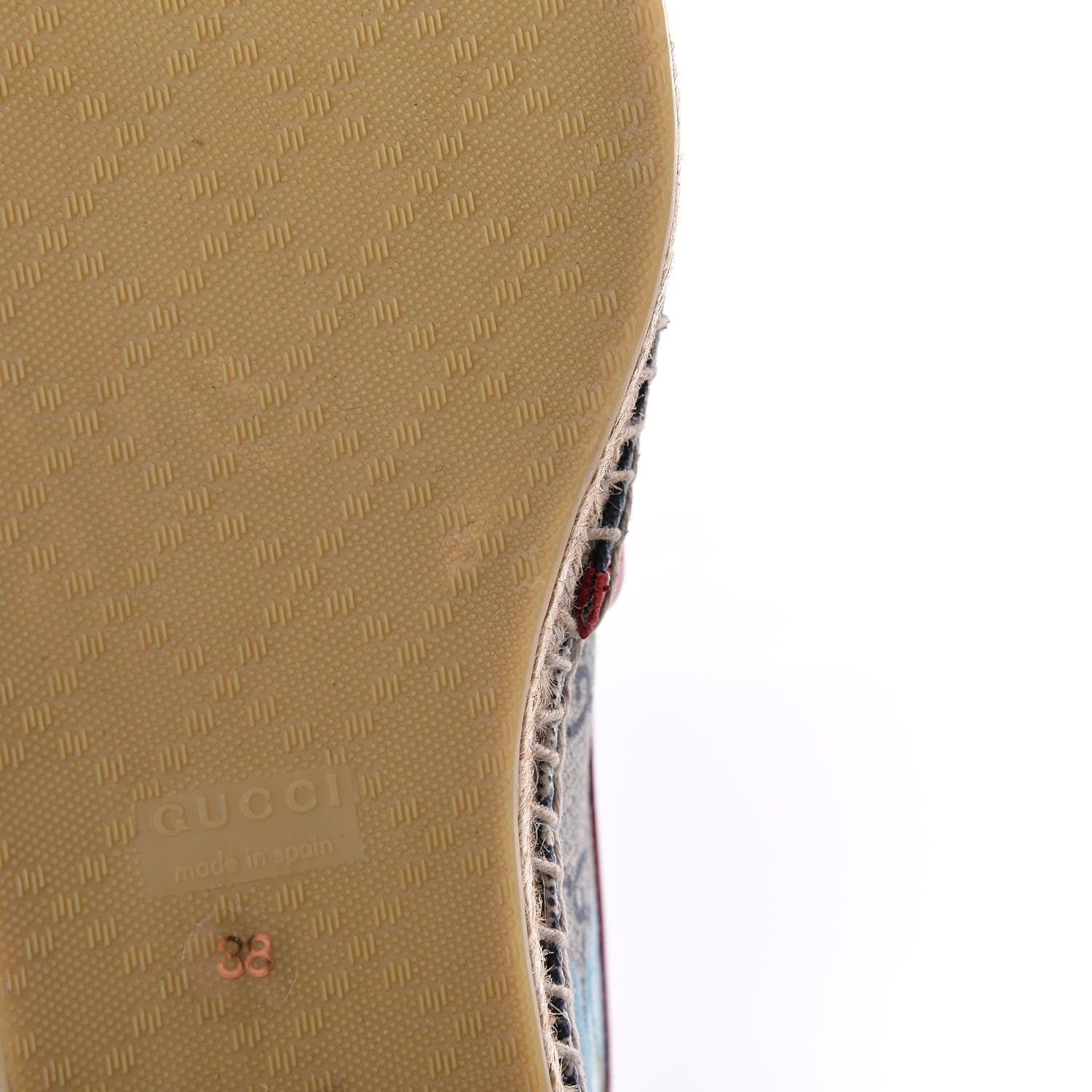 Gucci GG Supreme Monogram Blooms Espadrilles 38 Beige Blue Navy Hibiscus Red 10 of 11