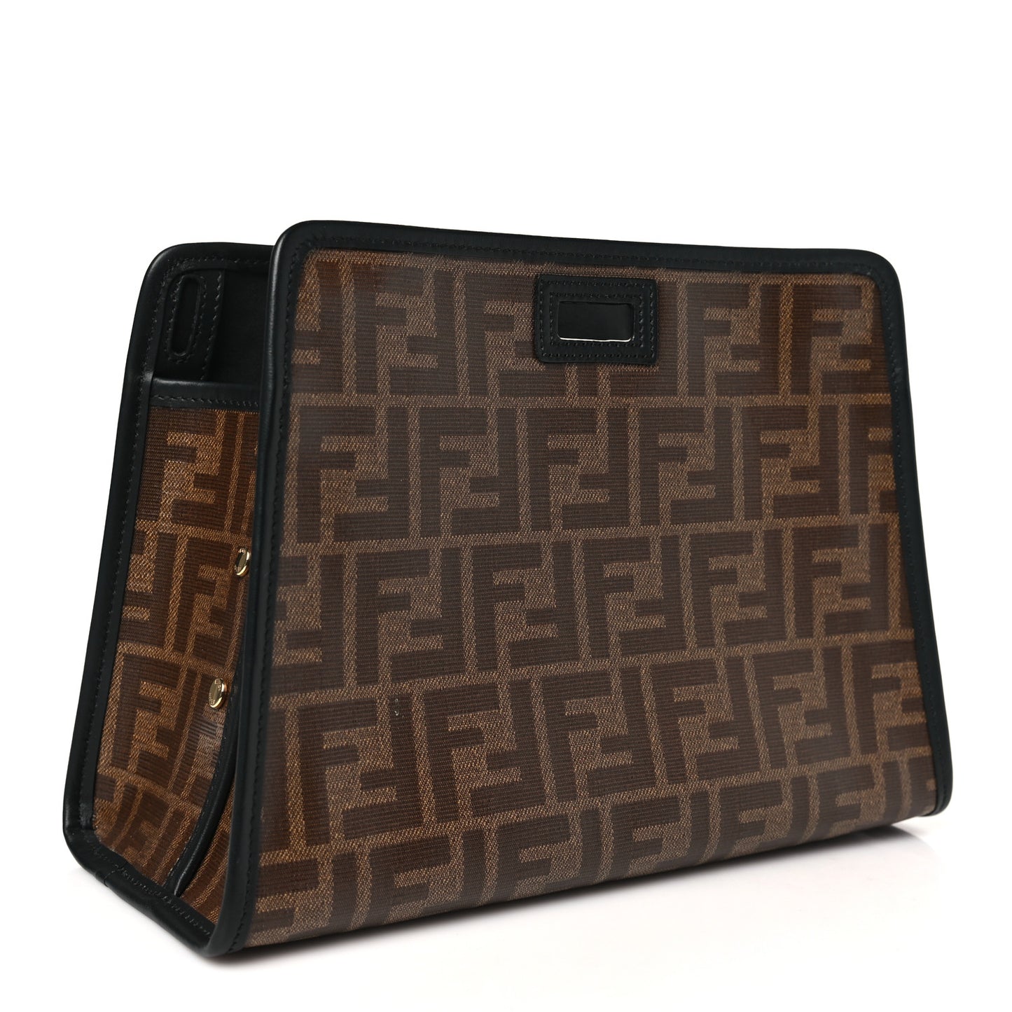 Glazed Fabric Vitello Century FF 1974 Stamp Patch Mini Peekaboo Defender Cover Mogano Panna Black