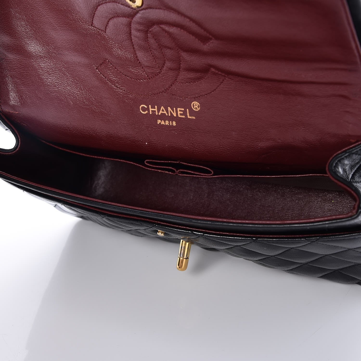 Chanel Lambskin Quilted Medium Double Flap Black 5 of 10