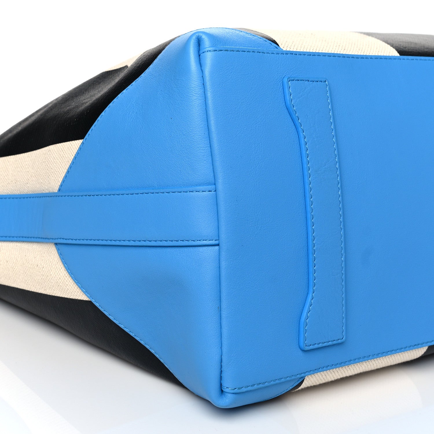 MCM Canvas Stripe Ilse Medium Shopper Tote Blue Cobalt 7 of 10