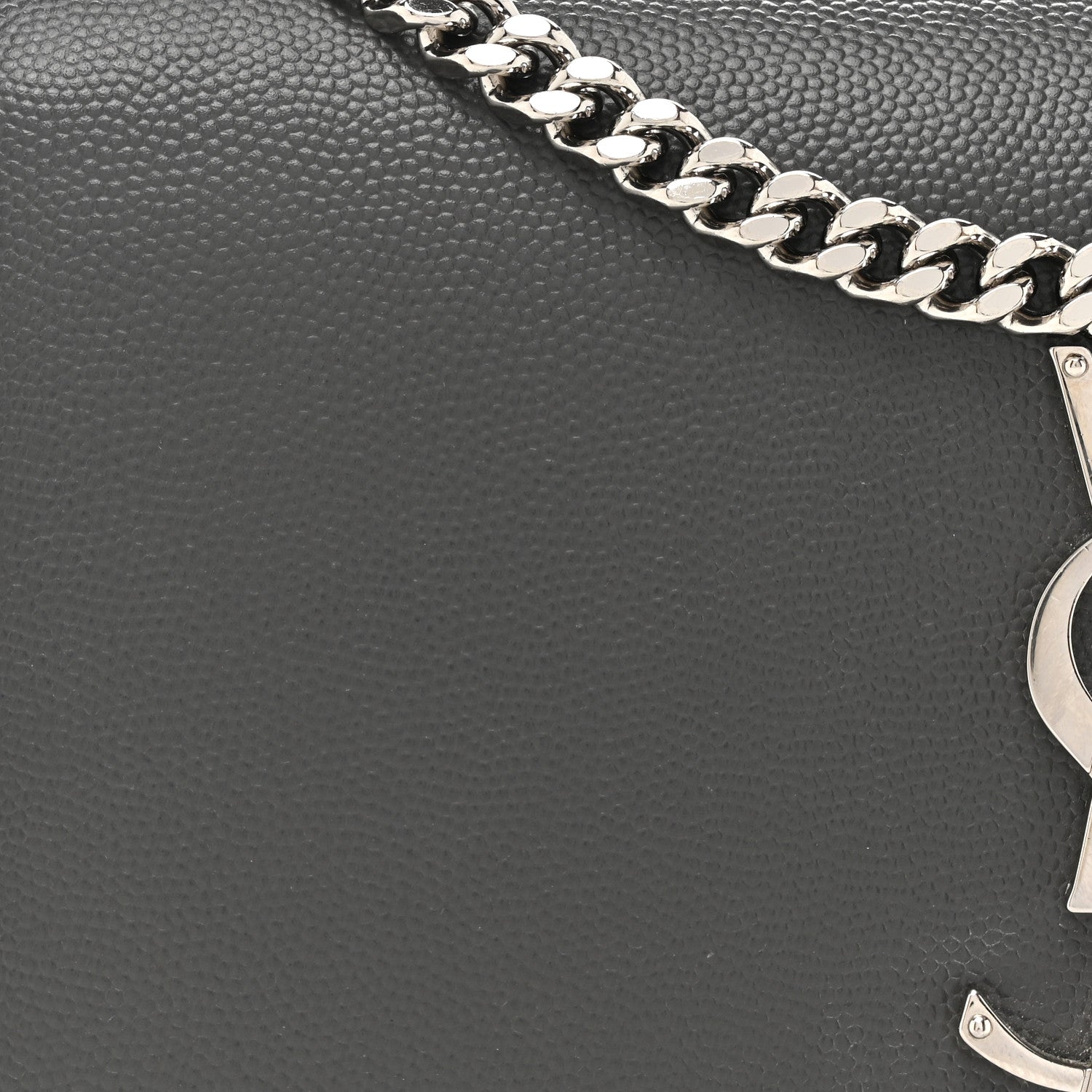 Saint Laurent Grain De Poudre Medium Classic Monogram Kate Satchel Earth Grey 8 of 15