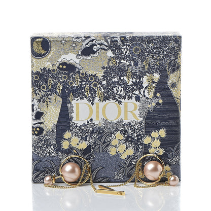 Christian Dior Pearl Tribales Dangle Chain Earrings Pink Gold 6 of 6