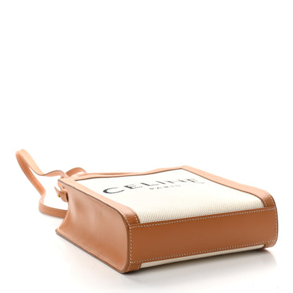 Celine Canvas Calfskin Mini Vertical Cabas Natural Tan 4 of 8