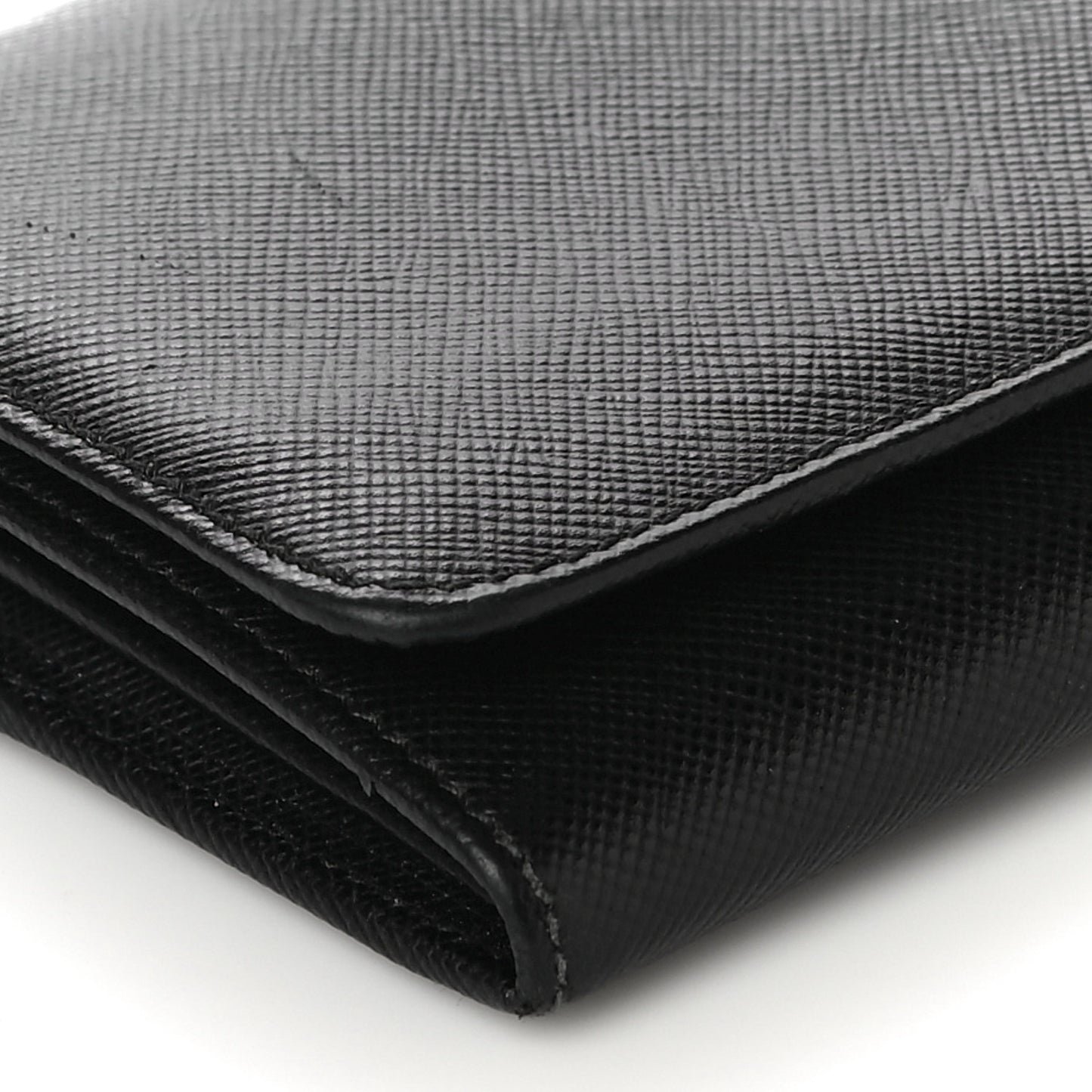 Saffiano Metal Continental Flap Wallet Black