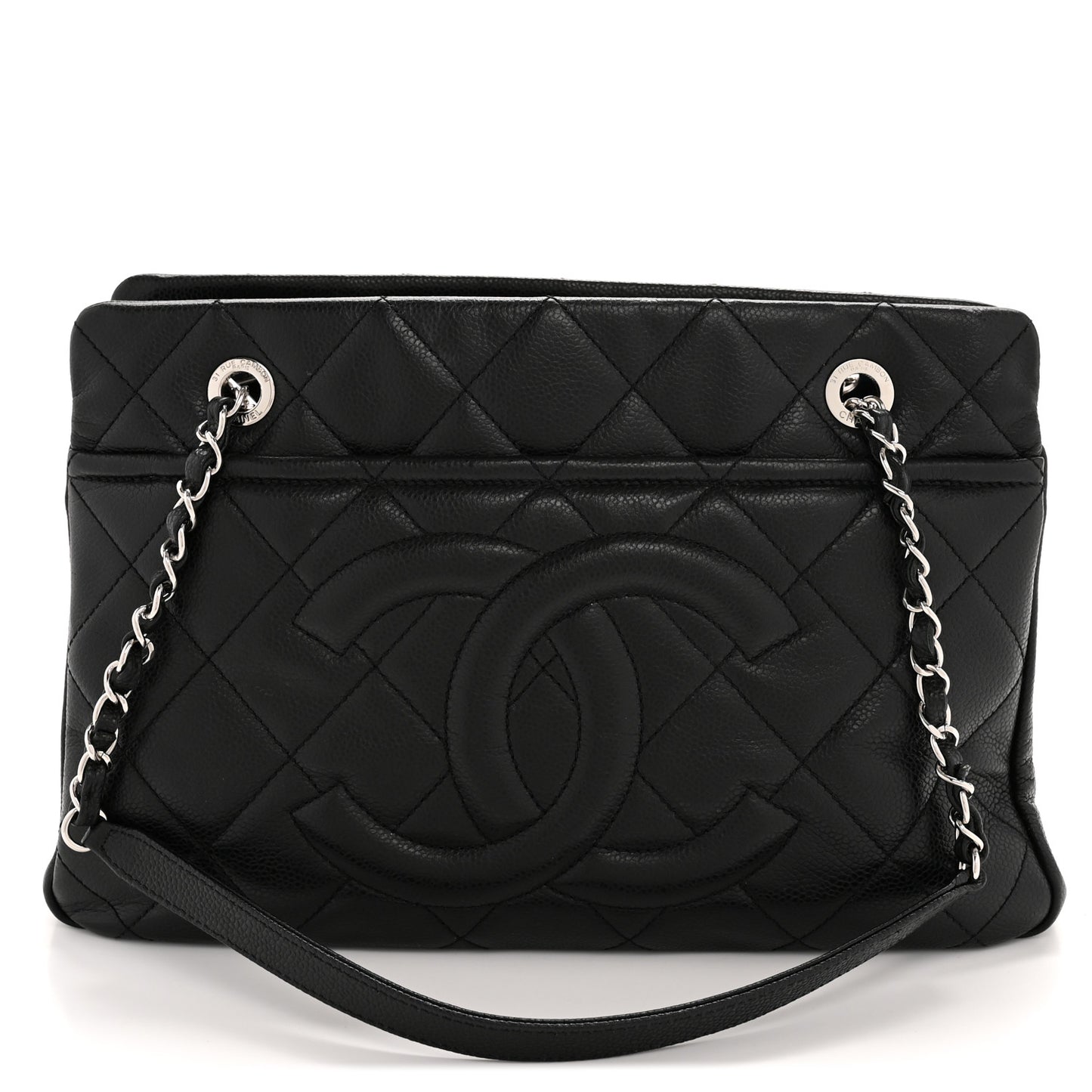 Caviar Quilted CC Timeless Soft Tote Black