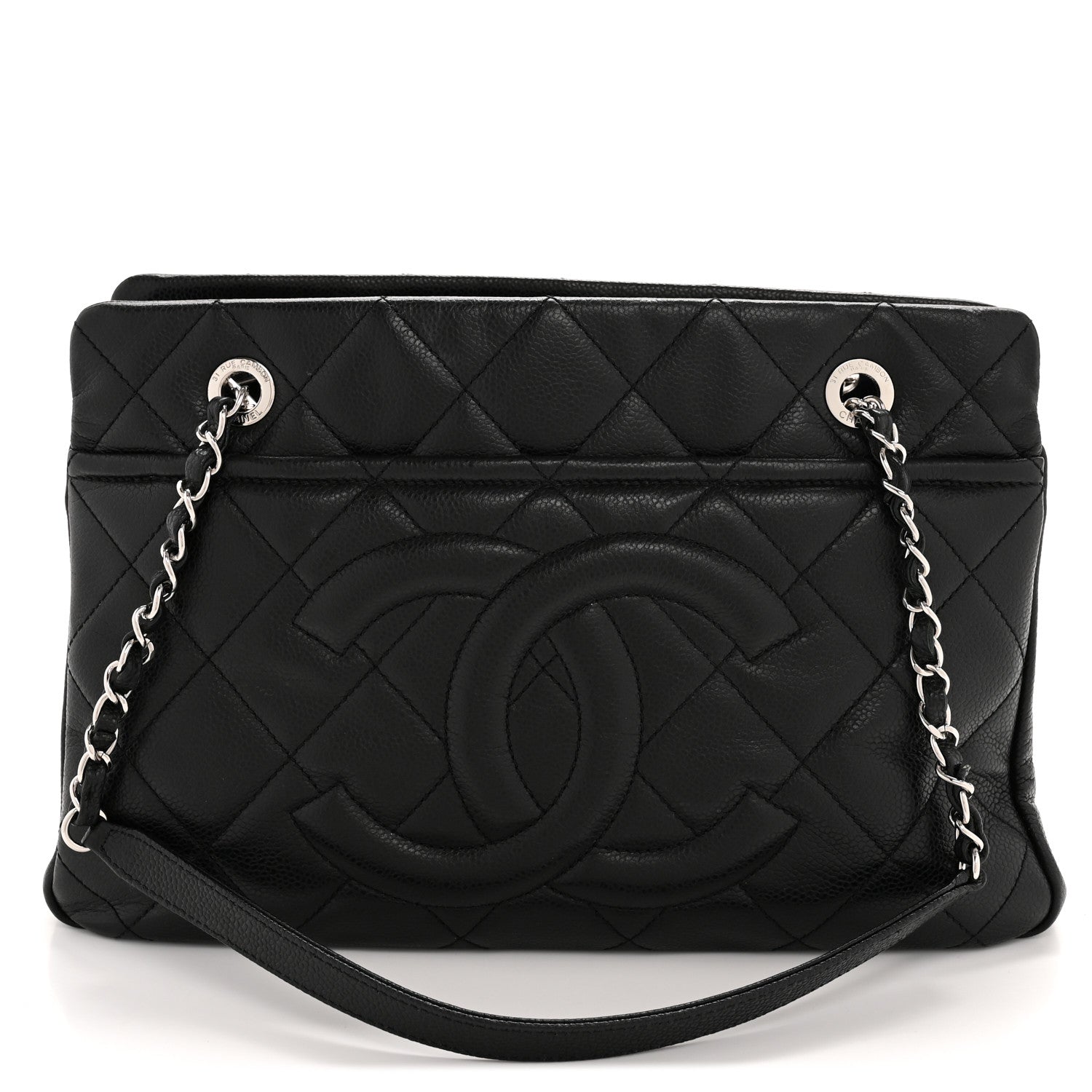 Chanel Caviar Quilted CC Timeless Soft Tote Black 1 of 12