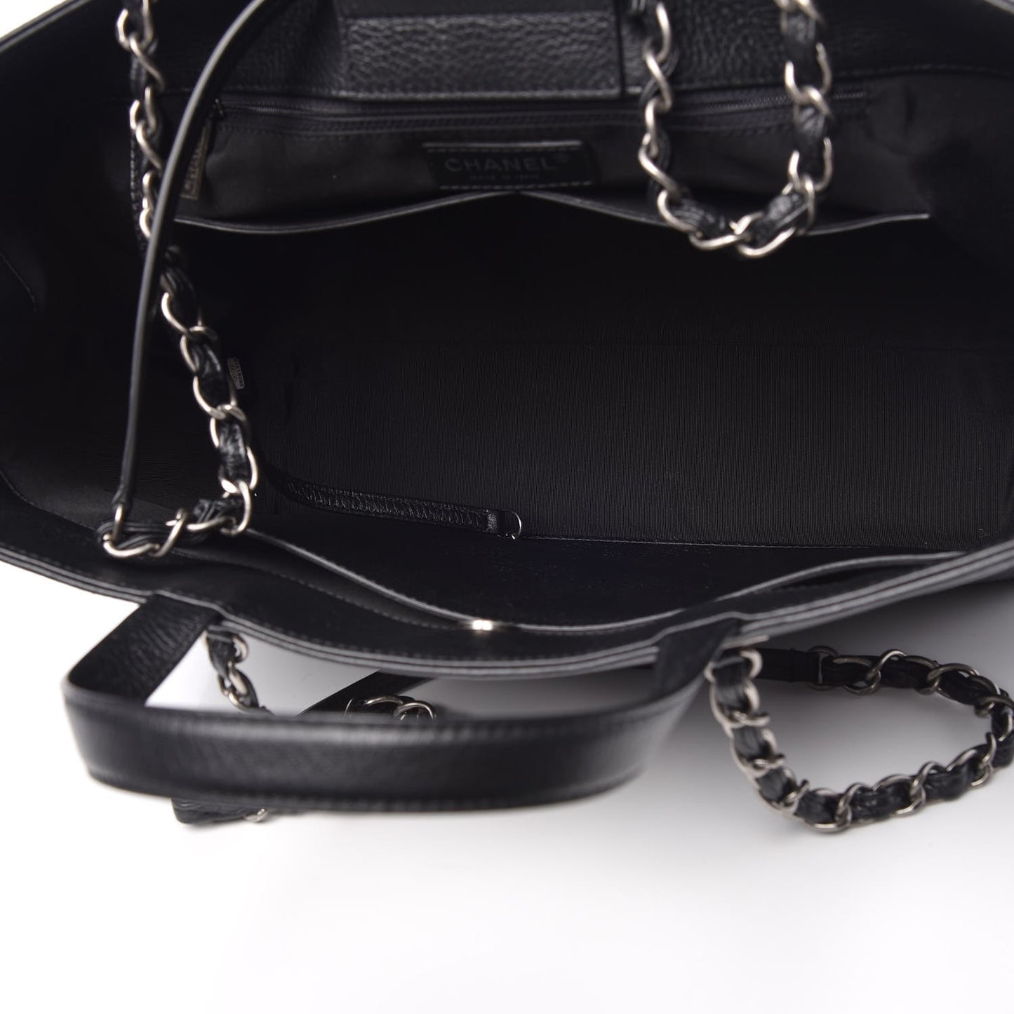 Deerskin Stitched Medium CC Shopping Tote Black