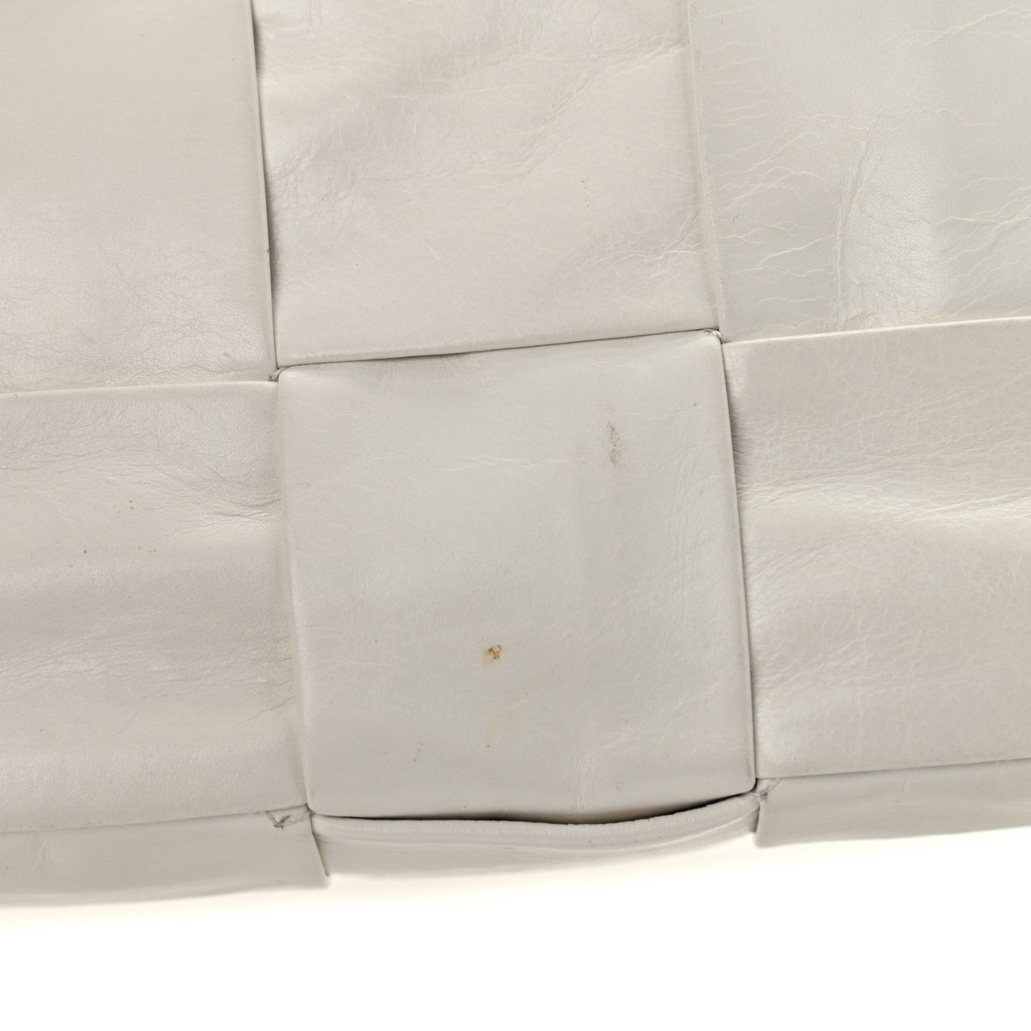 Lambskin Maxi Intrecciato Cassette Crossbody Bag White
