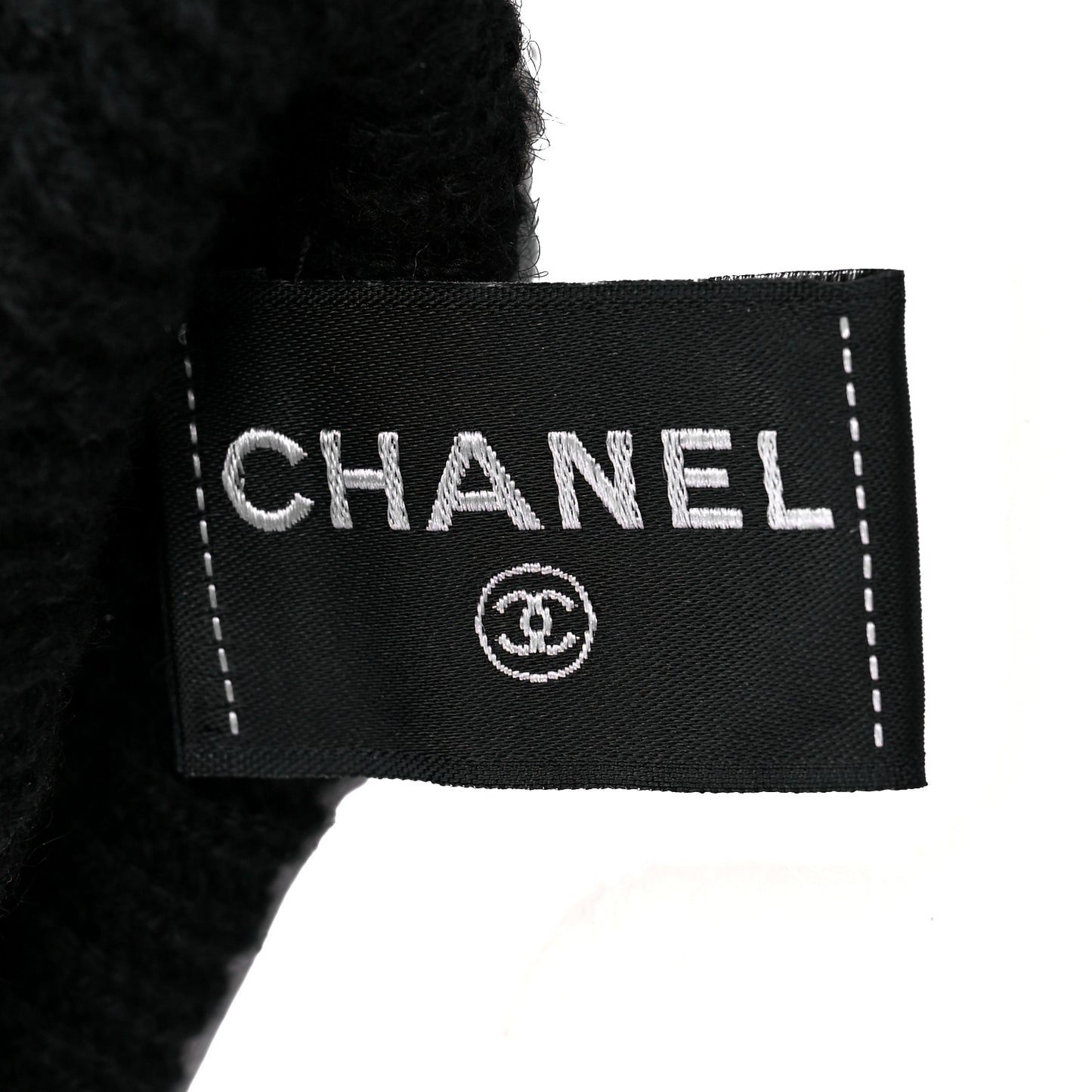 Cashmere Sequin Logo Gloves Black Gold