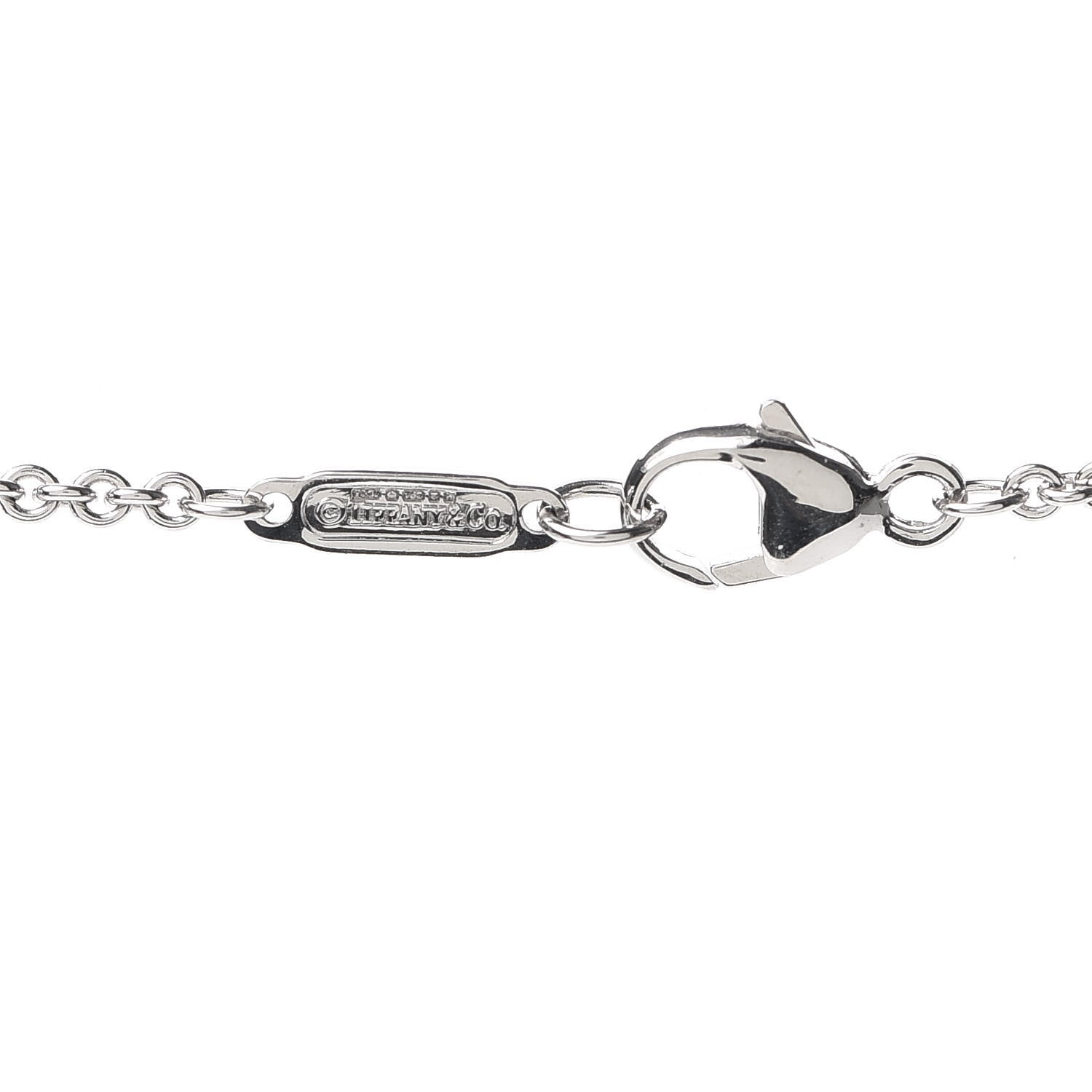 Tiffany 18K White Gold Diamond 1837 Bar Pendant Necklace 4 of 5