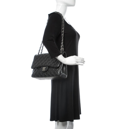 Chanel Lambskin Quilted Jumbo Double Flap Black 3 of 11