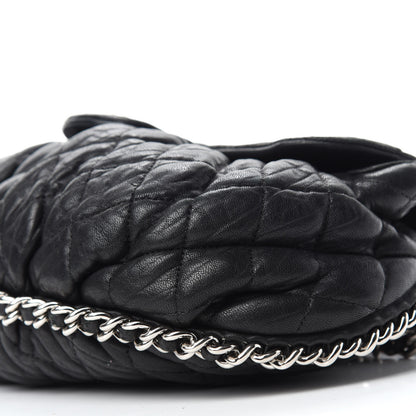 Chanel Washed Lambskin Quilted Medium Chain Around Messenger Black 7 of 12