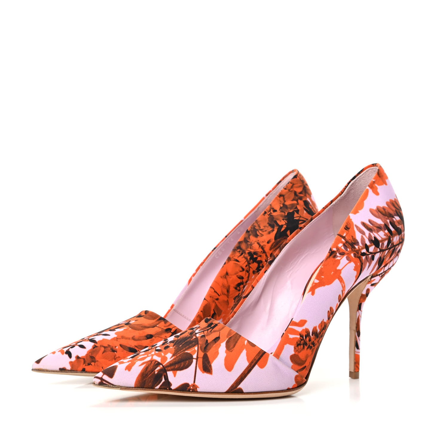 Canvas Printed Floral Pointed Toe Pumps 40 Multicolor