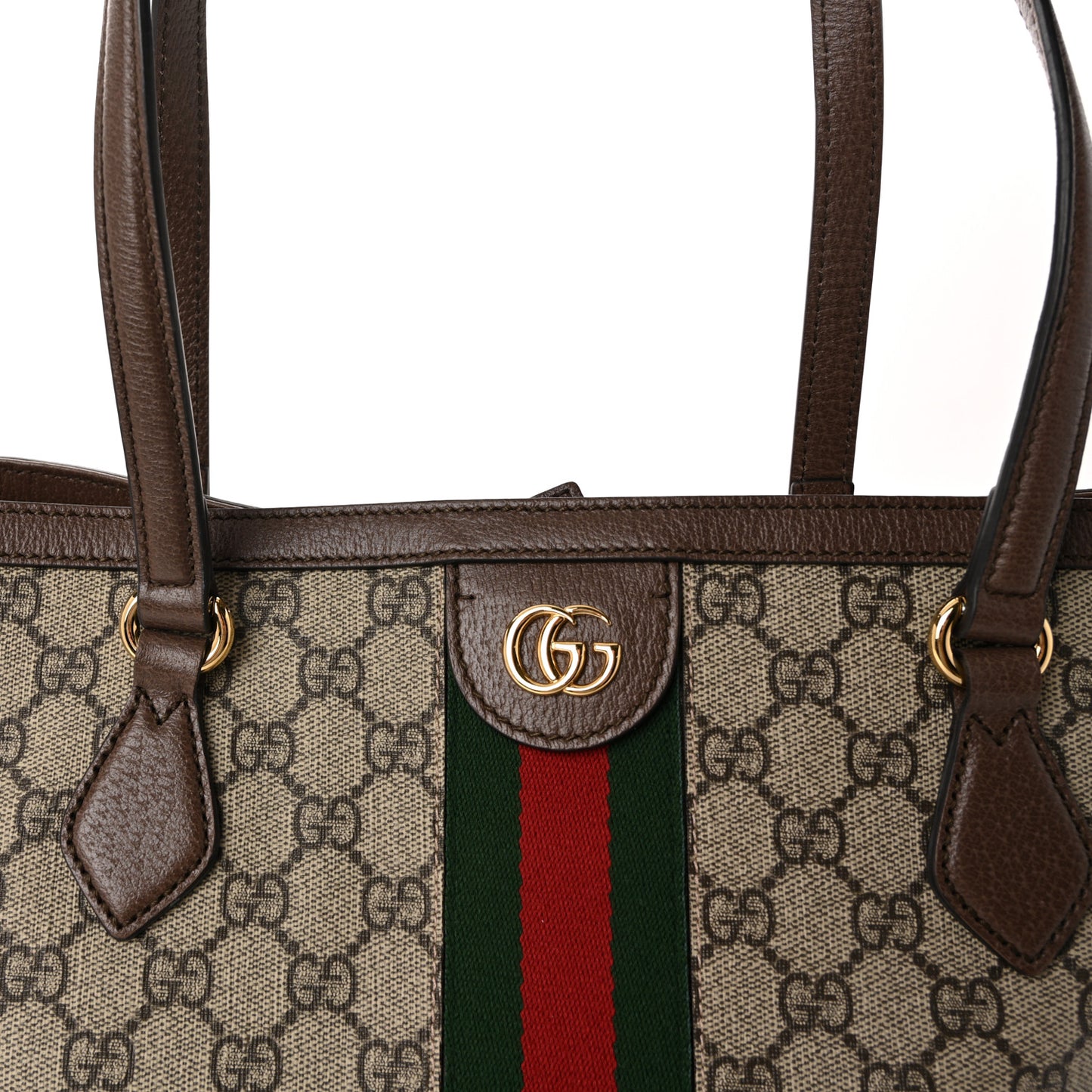 GG Supreme Monogram Medium Ophidia Shopping Tote Brown