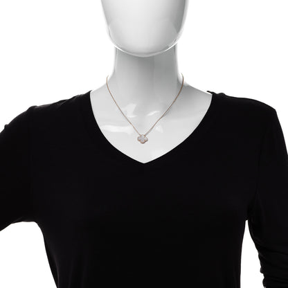 Van Cleef & Arpels 18K Yellow Gold Mother of Pearl Vintage Alhambra Pendant Necklace 2 of 6