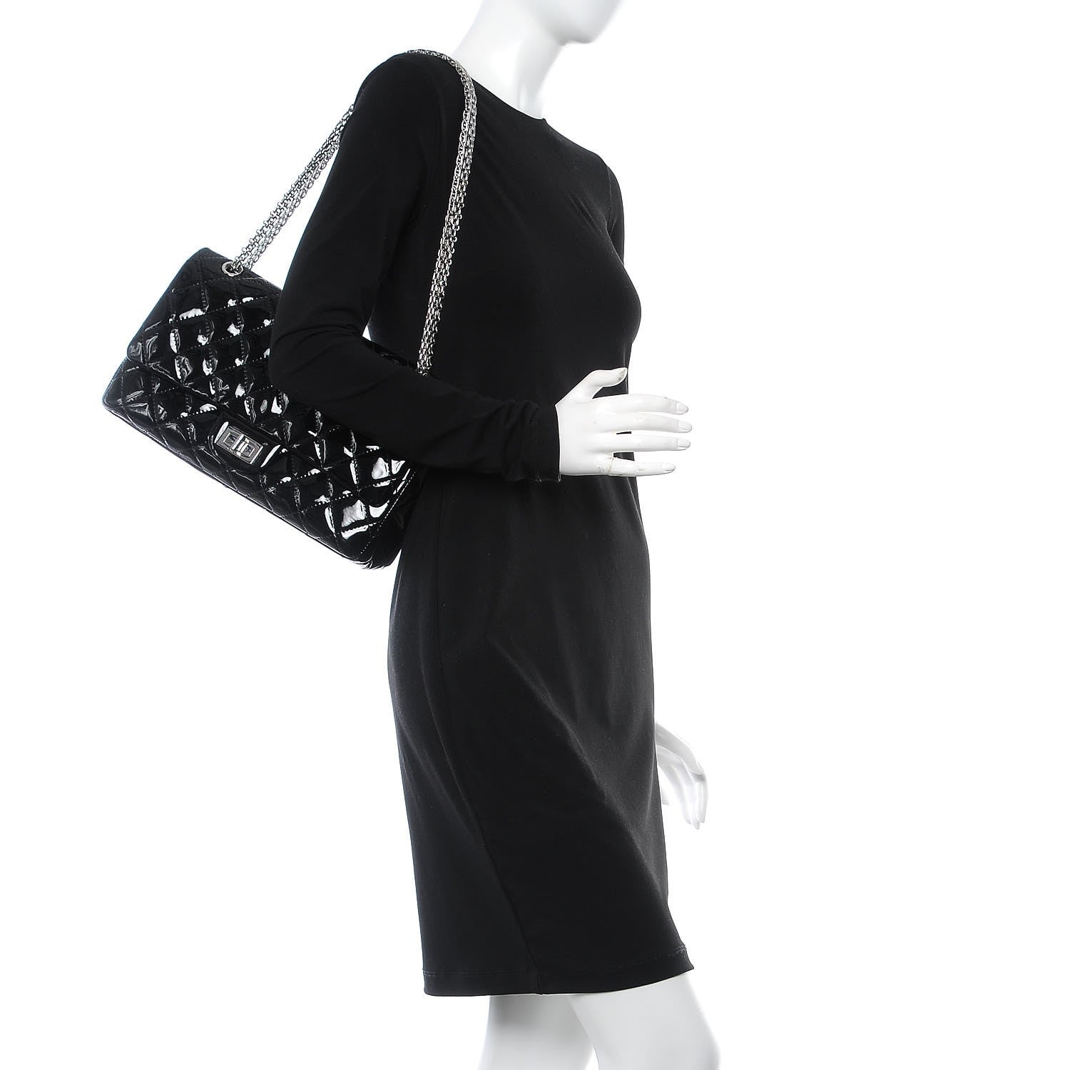 Chanel Patent Quilted 2.55 Reissue 227 Flap Black 3 of 11