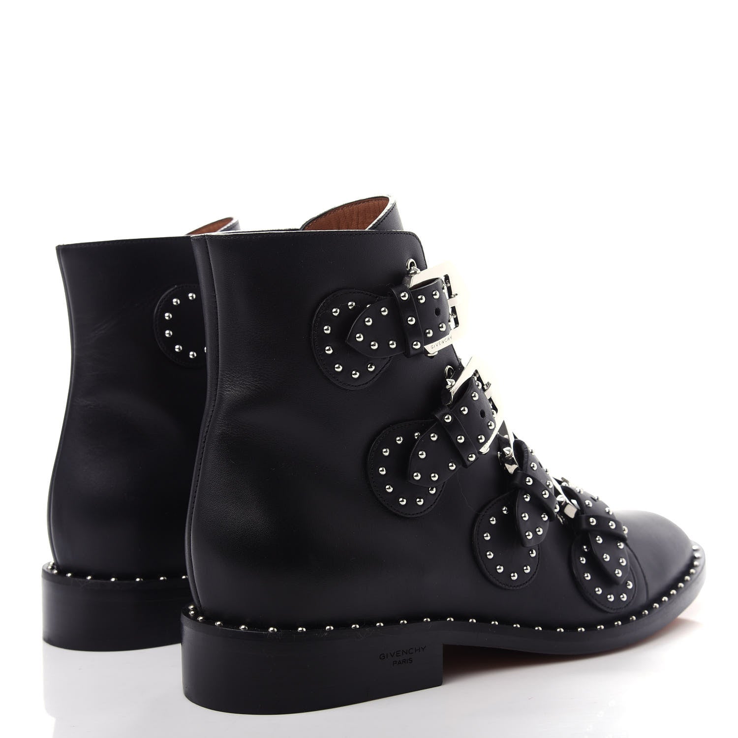 Givenchy Calfskin Studded Prue Buckle Bootie 38 Black 4 of 12