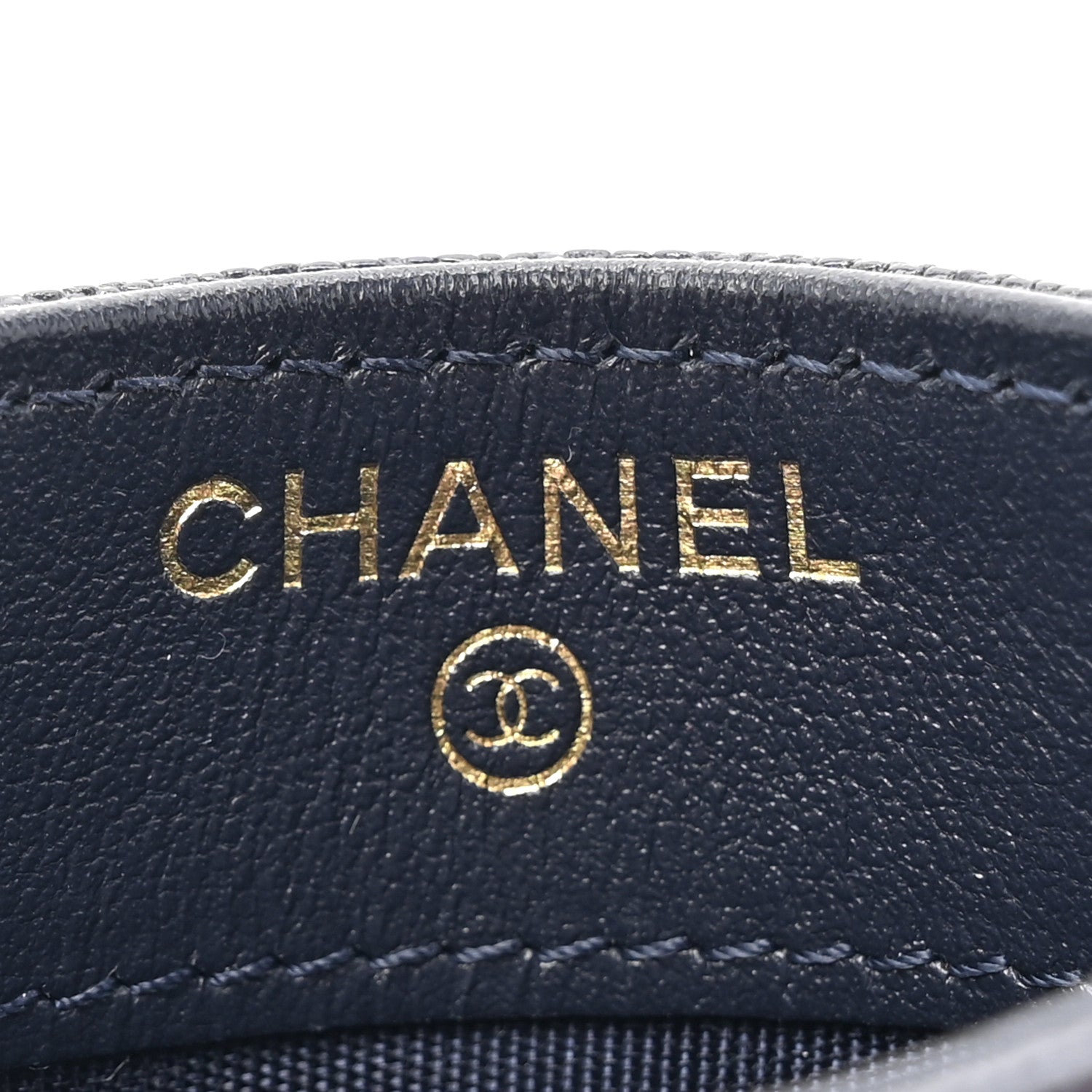 Chanel Caviar Chevron Quilted Boy Card Holder Navy Blue 6 of 9