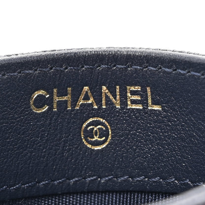 Chanel Caviar Chevron Quilted Boy Card Holder Navy Blue 6 of 9