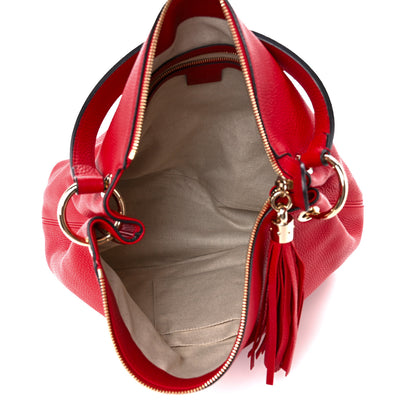 Gucci Pebbled Calfskin Large Soho Hobo Tabasco Red 5 of 11