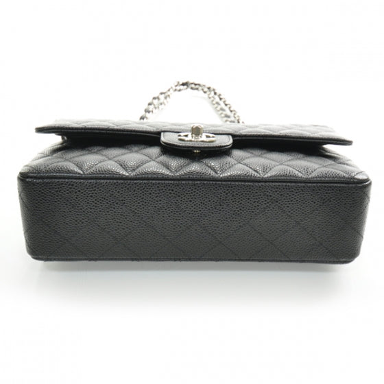 Caviar Medium Double Flap Black