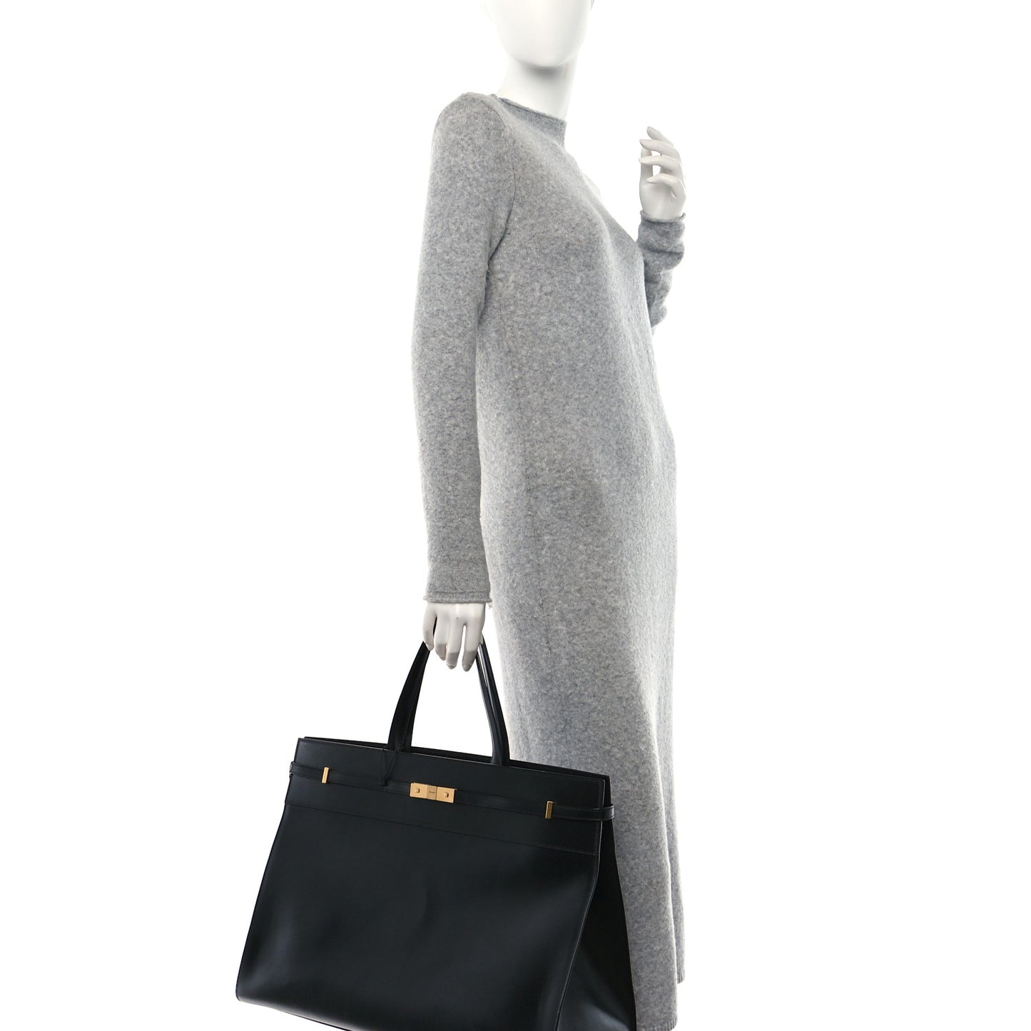 Calfskin Large Manhattan Shopper Tote Black