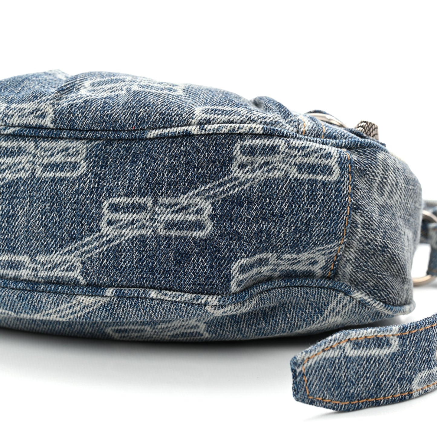 Denim BB Monogram Le Cagole Shoulder Bag XS Blue