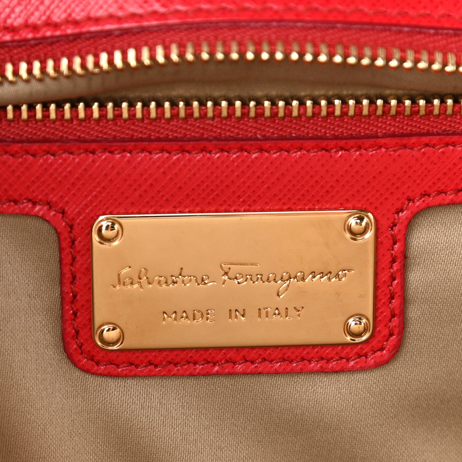 Salvatore Ferragamo Hammered Calfskin Vara Bow Chain Bag Red 6 of 11