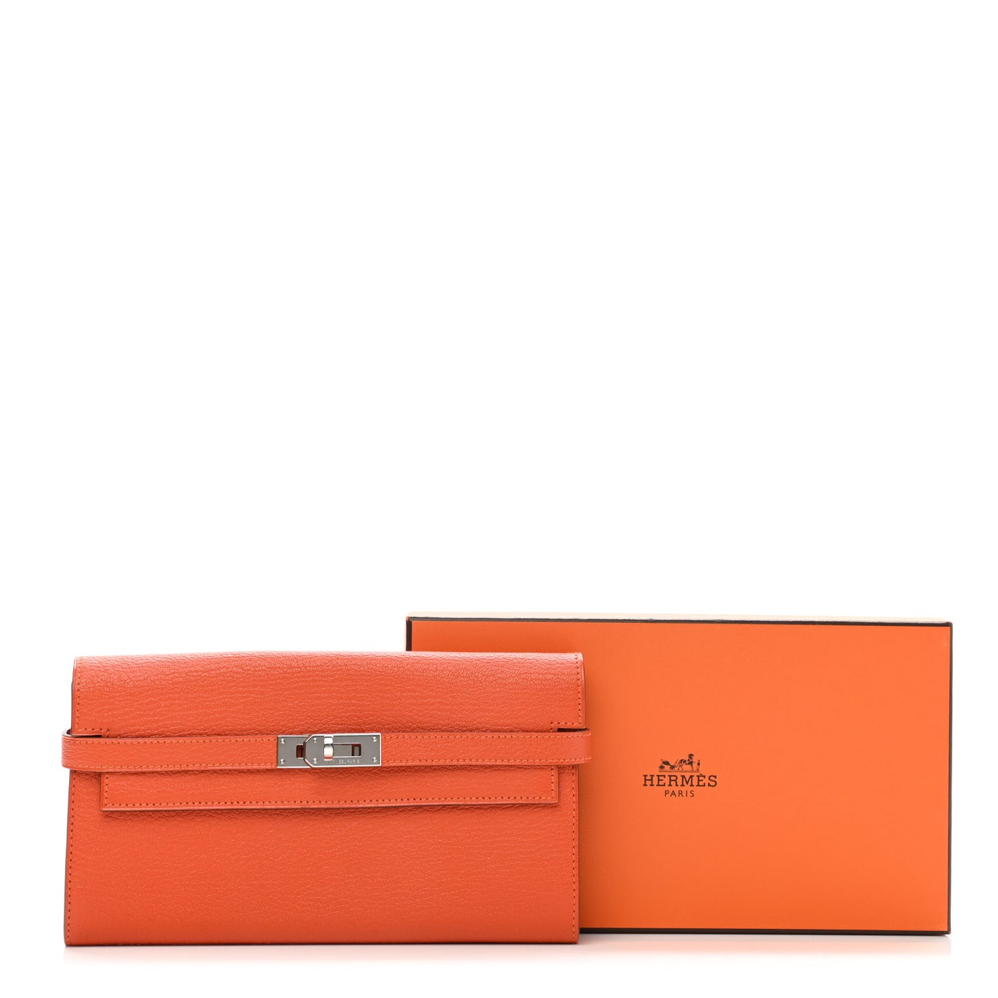Chevre Mysore Kelly Longue Wallet Orange