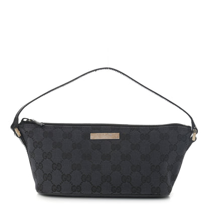 Gucci Monogram Web Boat Pochette Black 1 of 11