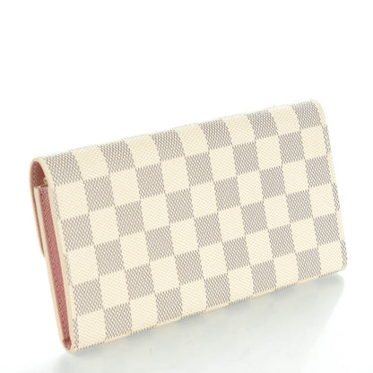 Louis Vuitton Damier Azur Emilie Wallet Rose Ballerine 3 of 7