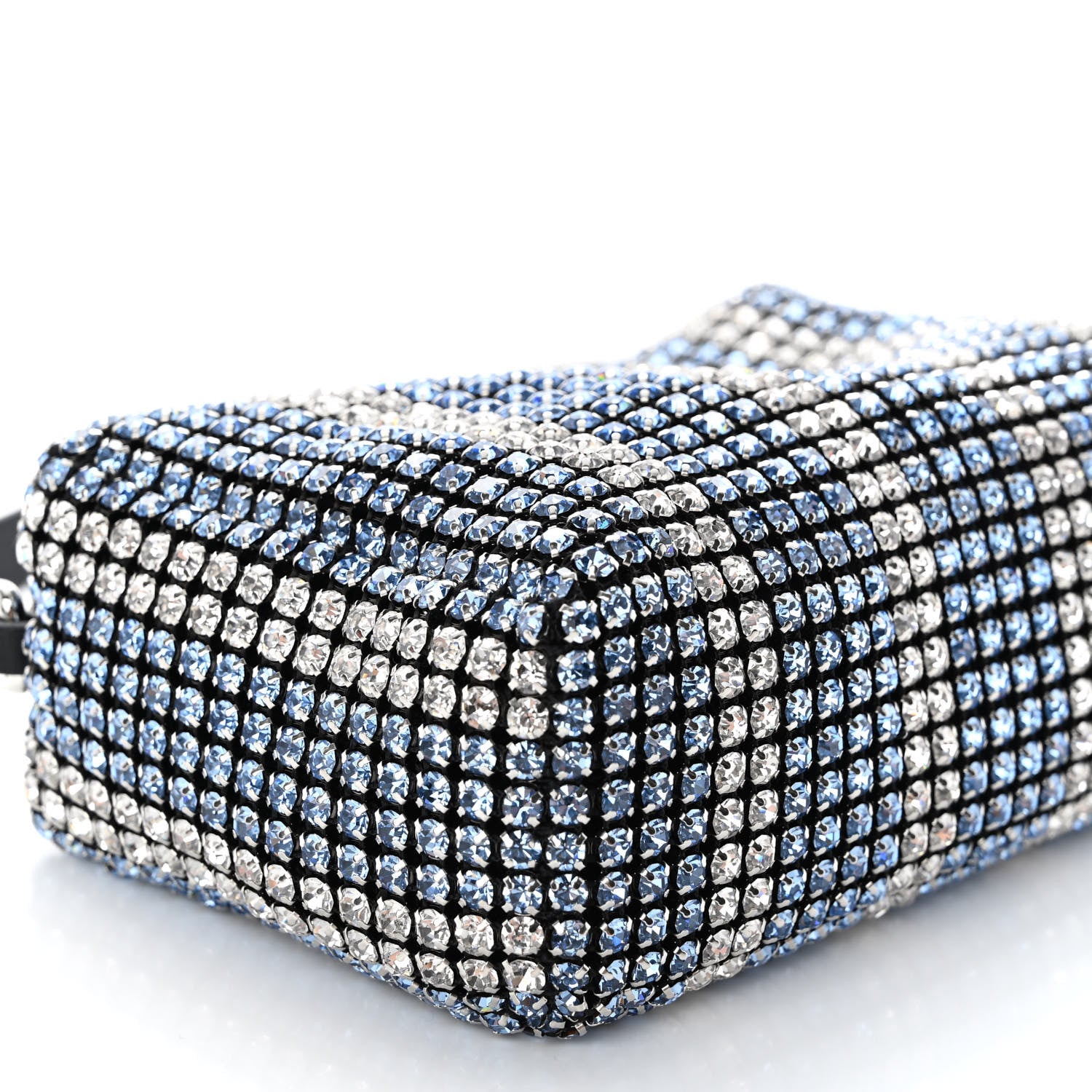 Alexander Wang Mesh Crystal Rhinestone Mini Heiress Pouch Blue Light 8 of 10