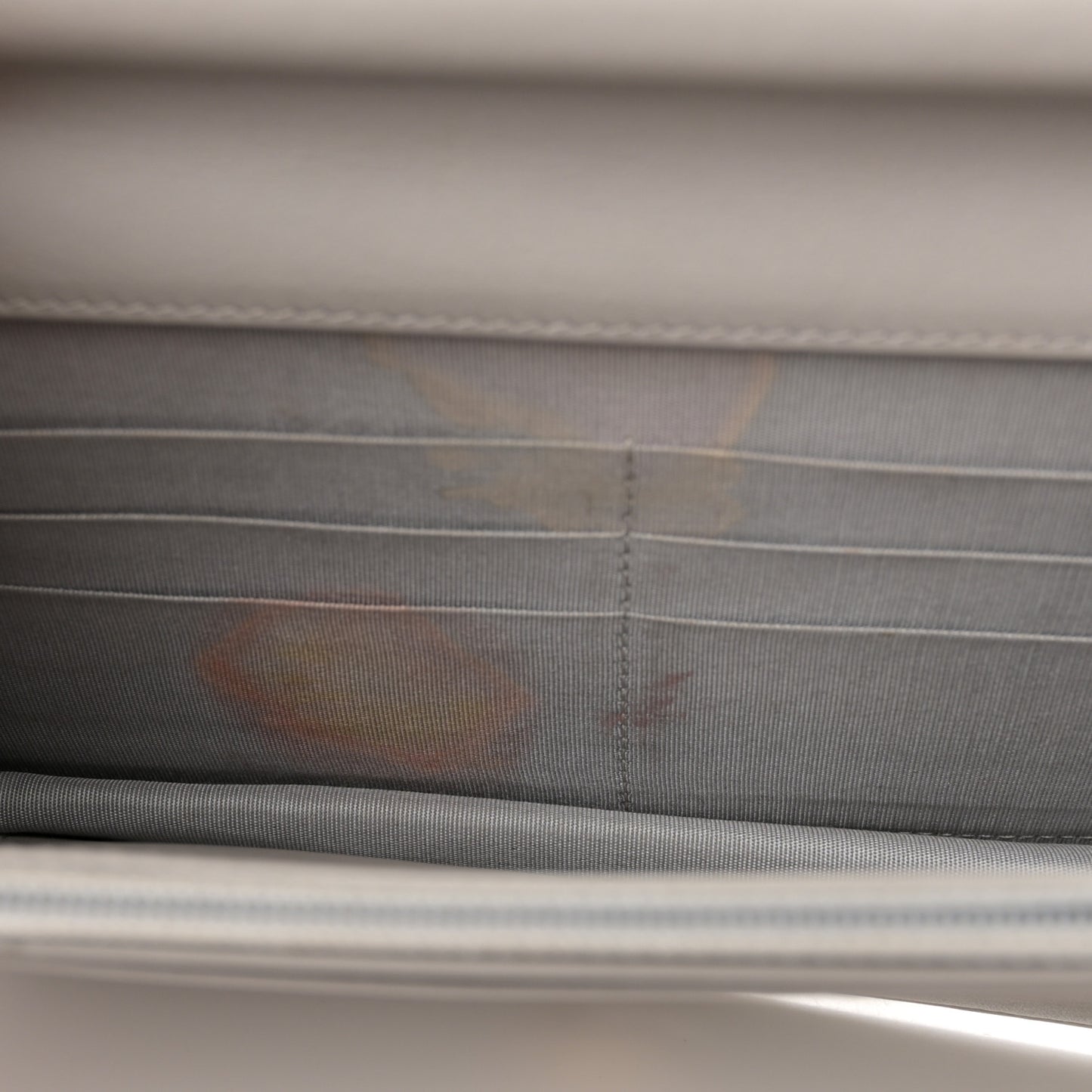 Caviar Quilted Boy Wallet On Chain WOC Grey