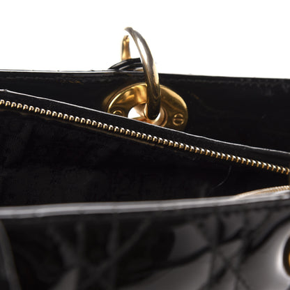 Christian Dior Patent Cannage Large Lady Dior Black 9 of 15