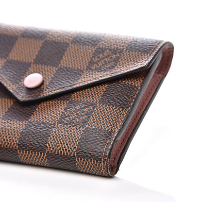 Louis Vuitton Damier Ebene Victorine Wallet Rose Ballerine 8 of 8