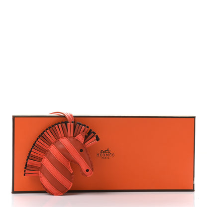 Hermes Milo Lambskin Geegee Savannah Bag Charm Cornaline Orange Poppy Rouge Sellier 4 of 4