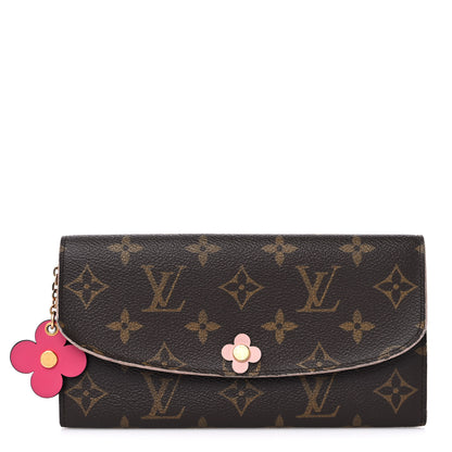 Louis Vuitton Monogram Bloom Flower Emilie Wallet Fuchsia 1 of 15
