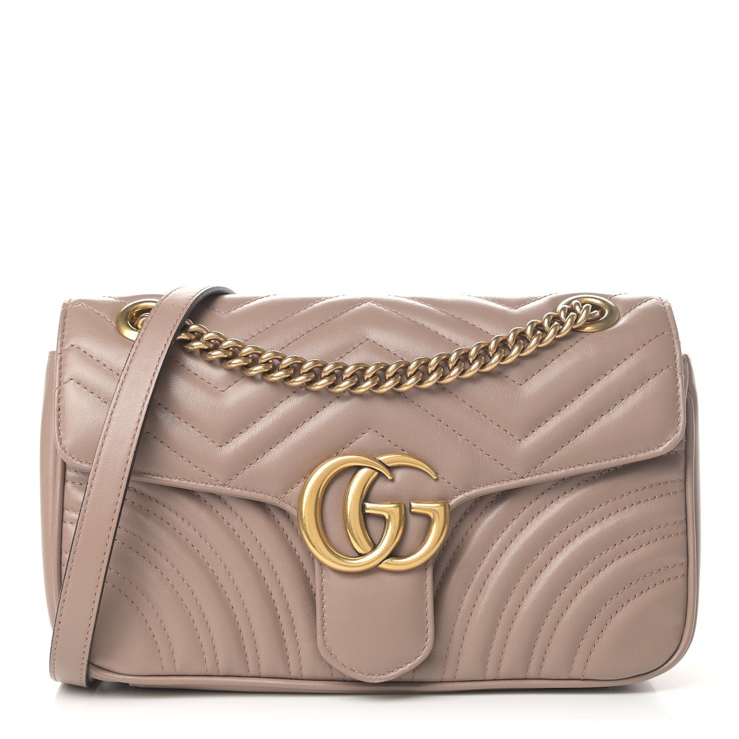 Calfskin Matelasse Small GG Marmont Shoulder Bag Porcelain Rose