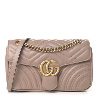 Gucci Calfskin Matelasse Small GG Marmont Shoulder Bag Porcelain Rose 1 of 6