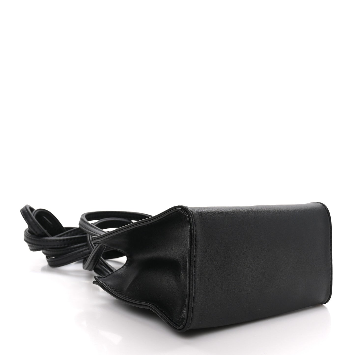 Vegan Leather Small Shopping Bag Black