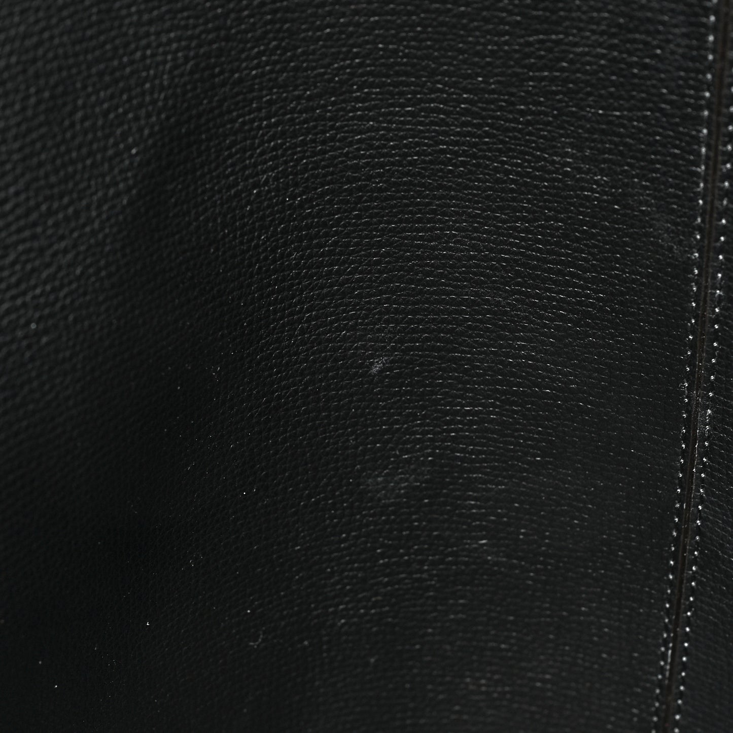 Grainy Calfskin Haymarket Check Medium Reversible Tote Black