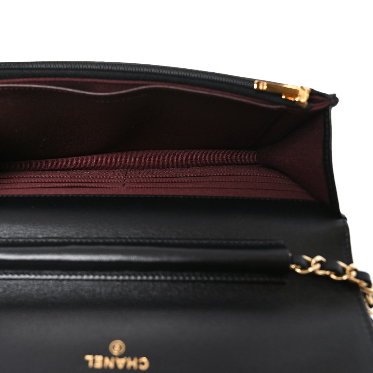 Chanel Lambskin Quilted Wallet On Chain WOC Black 5 of 11