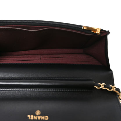 Chanel Lambskin Quilted Wallet On Chain WOC Black 5 of 11