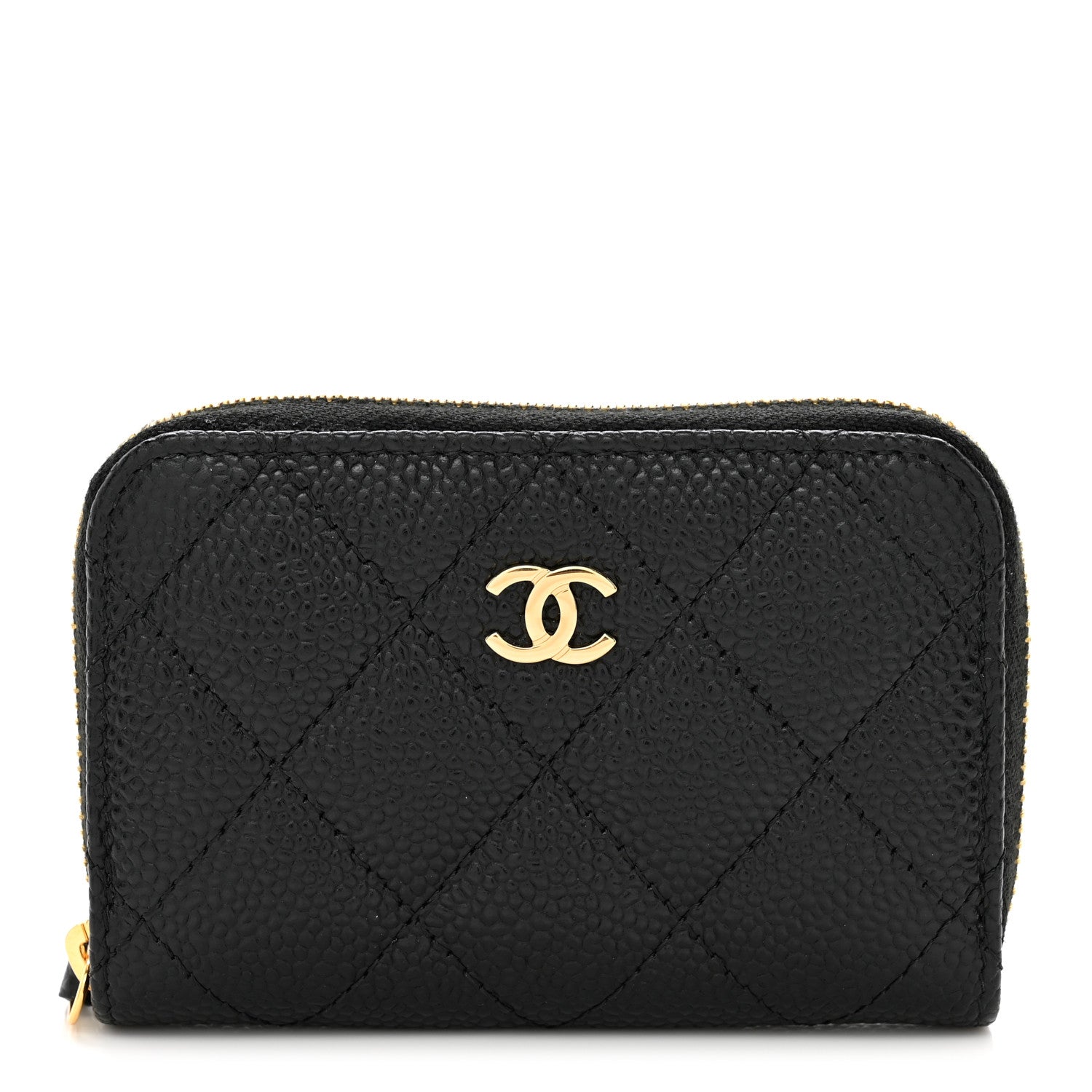 Chanel Caviar Quilted Zip Coin Purse Black 1 of 7
