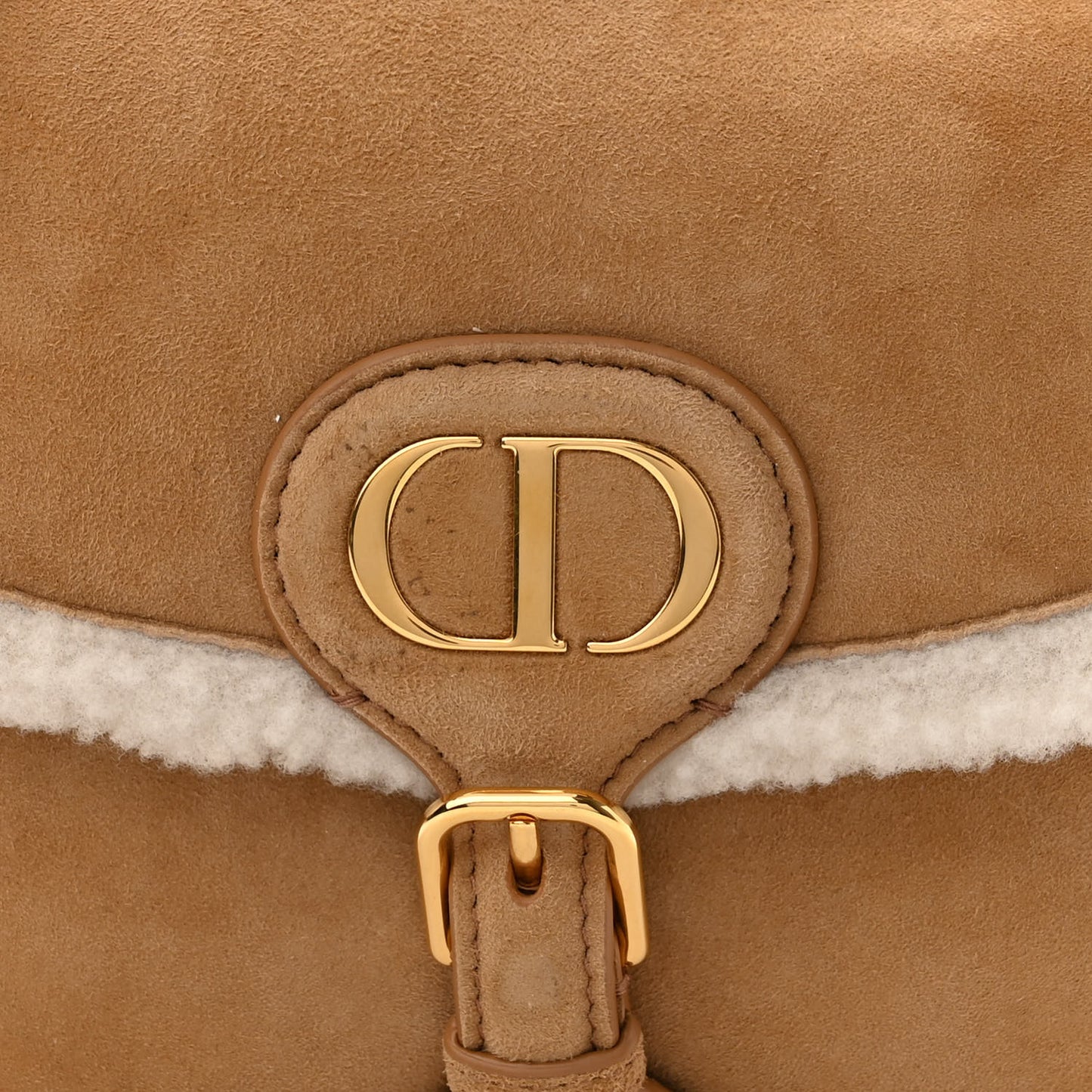 Suede Shearling Medium Bobby Flap Natural