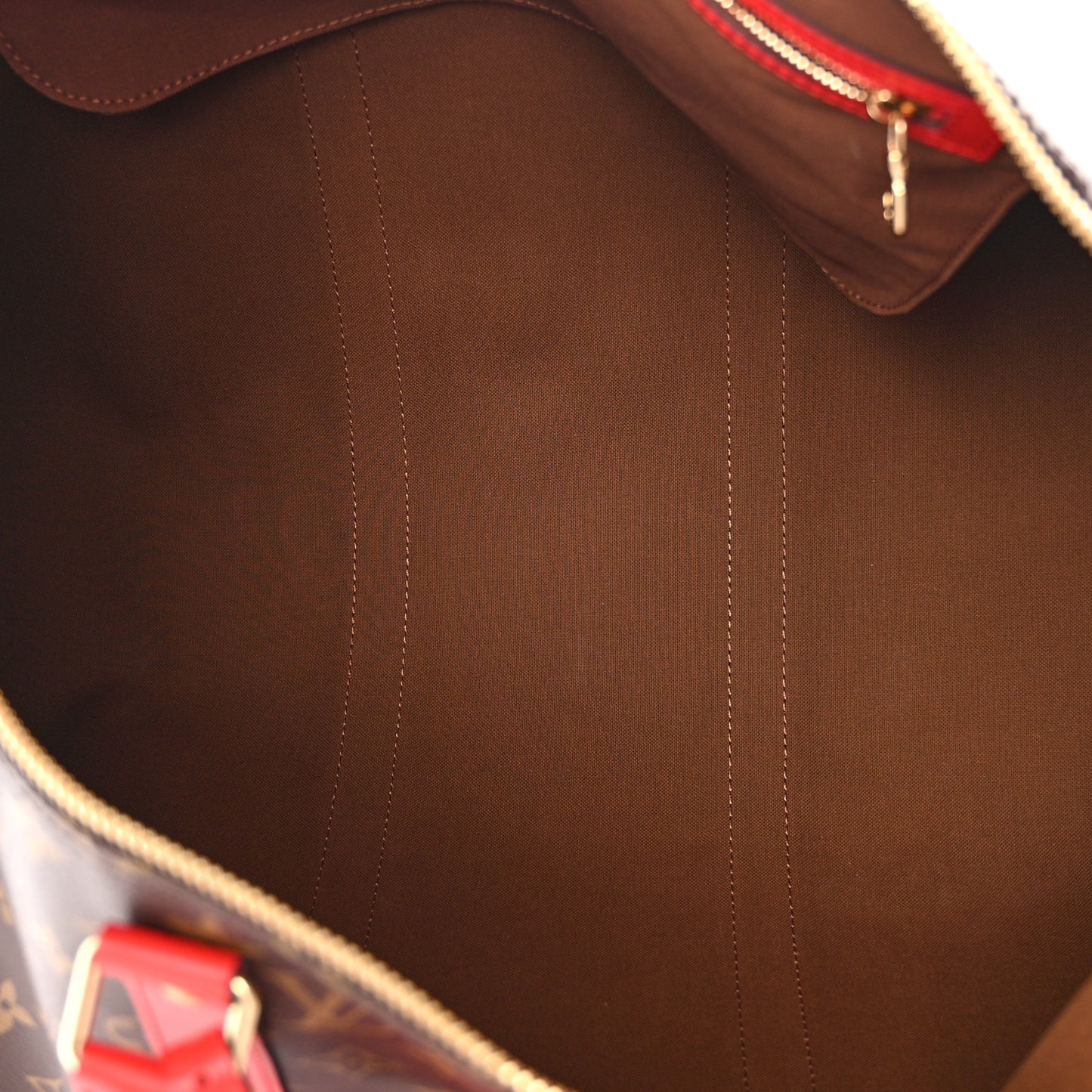 Calfskin Monogram Keepall Bandouliere 50 Coquelicot